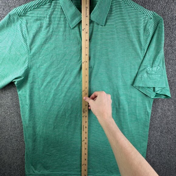 Footjoy FJ Golf Polo Shirt Mens Striped Short Sleeve Green Blue Large Adult - Picture 3 of 11